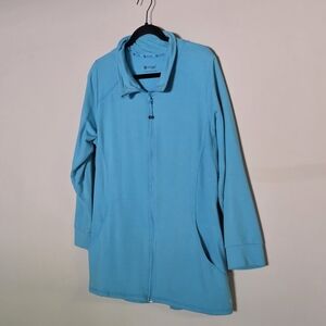 Womans Plus Size Blue Activewear Workout Jacket 1X